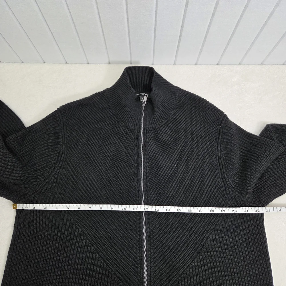 Banana Republic FISHERMAN SWEATER JACKET Black Men's Cardigan Sweater Size L‎